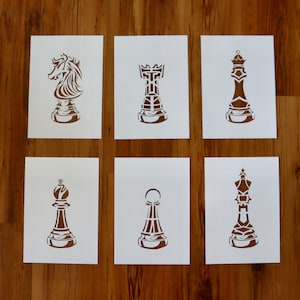 Chess stencils - Fully handmade paper stencils for wall art, spray paint, home decor, painting, art & craft