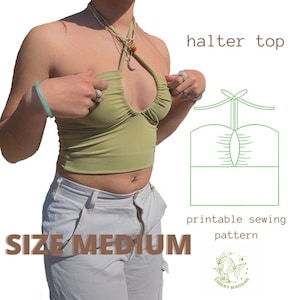 halter top sewing pattern PDF/SIZE MEDIUM/print at home