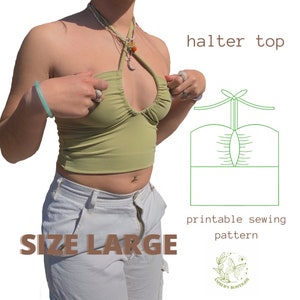 halter top sewing pattern PDF/SIZE LARGE/print at home