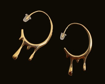 BEST SELLER! Dripping Gold Hoop Earrings