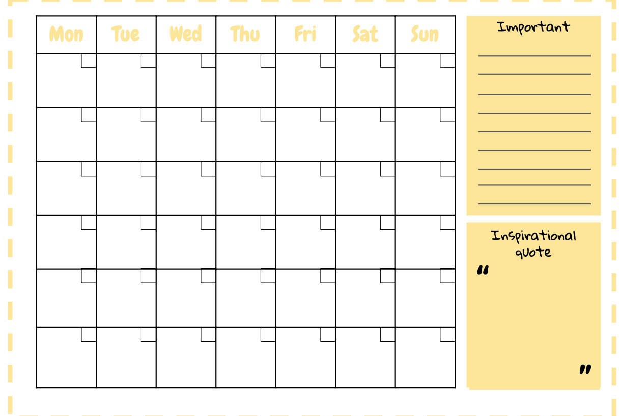 Yellow Planner pages digital/printable monthly weekly | Etsy