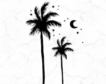 Palm Tree Svg, Stars Svg, Moon Svg, Palm Tree Png, Beach Svg, Summer Svg, Dxf, Eps, Tumbler Svg, Tree Svg, Palm Angels Svg, Palm Tree Shirt