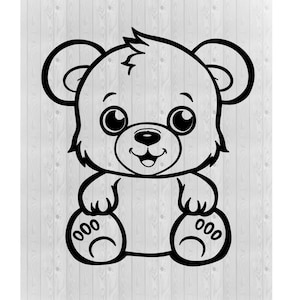Baby Bear SVG, Baby Teddy Bear Svg, Teddy Bear SVG, Bear SVG, Teddy Bear Vector, Cricut Cut File, Teddy Bear Cut File, Kids Svg, Animal Svg