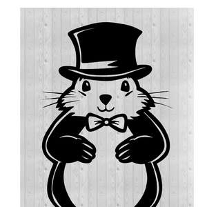 Groundhog SVG, Groundhog Clipart, Groundhog Day Svg, Groundhog Vector, Cricut Cut File, Groundhog with Hat SVG, Animal SVG, Kids Tshirt Svg