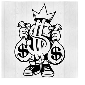 Money Bags SVG, Dollar Sign SVG, Gangster Tshirt Svg, Gangster Svg, File di taglio Cricut, File vettoriale, Crown Svg, Superhero Svg, Money Svg, Dxf, Eps