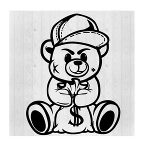 Gangster Bear Svg, Teddy Bear SVG, Money Bags Svg, Bear Clipart, Money Bag Svg, Gangster Bear Png, Gangster Svg, File vettoriale,Cricut Cut File