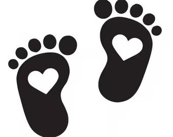 Baby SVG, Baby Foot Print SVG, Baby Instant Download svg, Baby svg For Girls, Baby Foot Print Digital Download, Heart Svg File, Cricut SVG