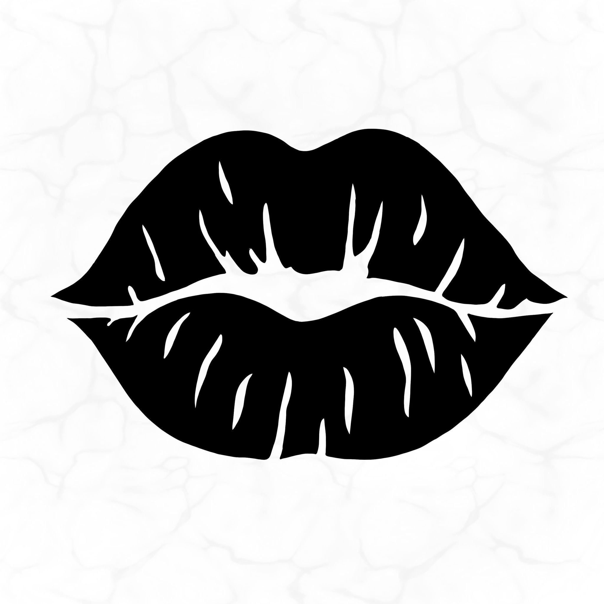 Lips Black And White Clipart