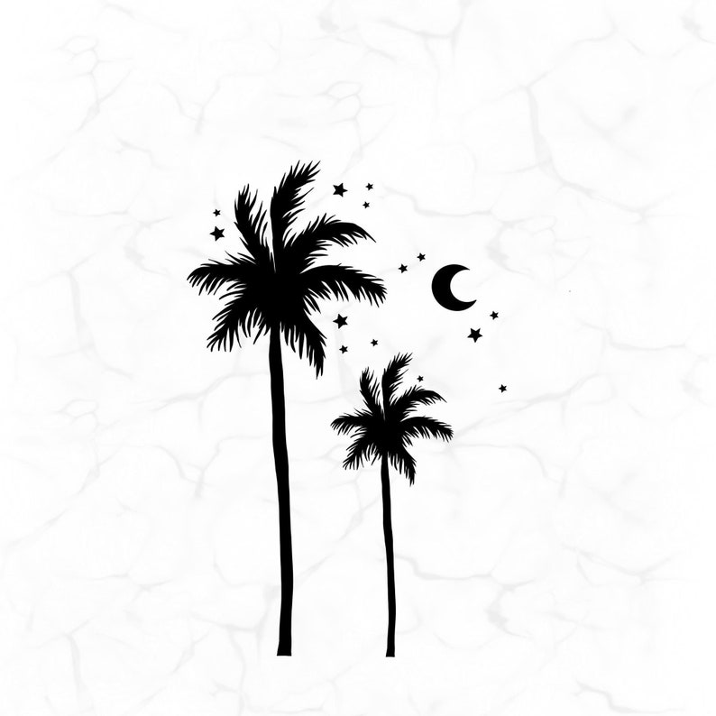 Palm Tree Svg Stars Svg Moon Svg Palm Tree Png Beach Svg Etsy