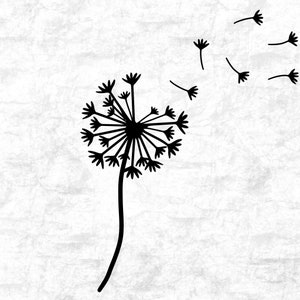 Paardebloem SVG, Paardebloem Print, Paardebloem Kunst aan de muur, Bloem SVG, Bloem Png, Dxf, Eps, Paardebloem Canvas, Paardebloem Png, Paardebloem Blazen SVG