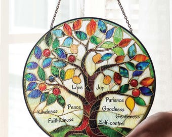 Confirmation Gift Holy Spirit Fruit Suncatcher, First Communion Gift for Girls Boys Confirmation Sponsor Religious Thank You Gift