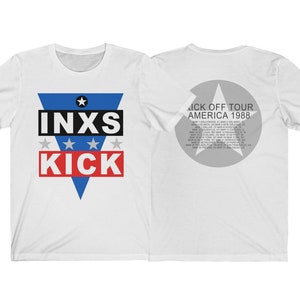 INXS vintage Kick Off America Tour 1988/ INXS Rock Band / 80s / Inspired Retro shirt / Unisex T-shirt image 1