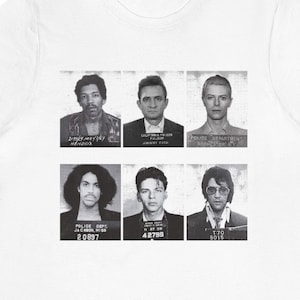 Celebrities Mugshot shirt/ Famous Music Stars / Rock Stars / Rock Bands / Unisex t-shirt