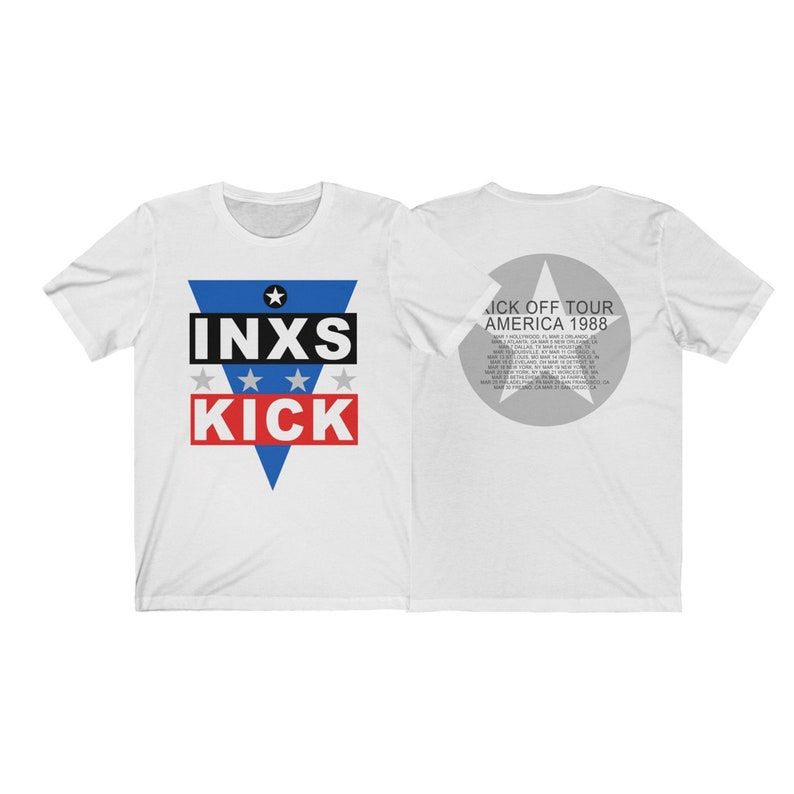 INXS vintage Kick Off America Tour 1988/ INXS Rock Band / 80s / Inspired Retro shirt / Unisex T-shirt image 1