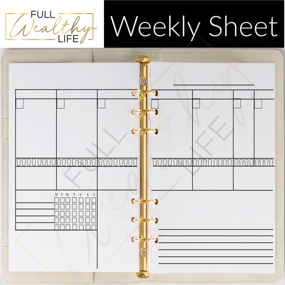 PDF Printable Weekly Schedule Weekly Planning Sheet Digital - Etsy