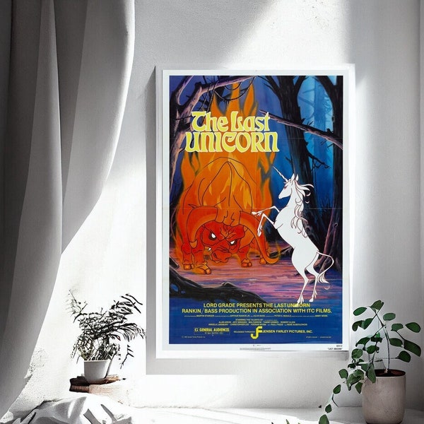 The Last Unicorn Anime Movie Poster Canvas Poster slaapkamer art Zonder frame 8x12''12x18''16x24''24x36''multiple choice