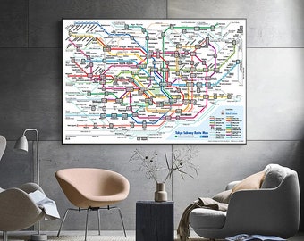 Tokyo subway map Celebrity Poster Canvas Poster bedroom art Without frame 8x12&#39;&#39;12x18&#39;&#39;16x24&#39;&#39;24x36&#39;&#39;multiple choice
