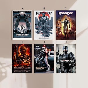 Póster de la película RoboCop 1987, póster en lienzo, arte para dormitorio, sin marco, 8 x 12 pulgadas, 12 x 18 pulgadas, 16 x 24 pulgadas, 24 x 36 pulgadas, opción múltiple