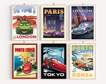 Cars 2 2011 Classic movie  film Movie Poster Canvas Poster bedroom art Without frame 8x12''12x18''16x24''24x36''multiple choice