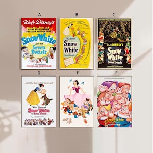 Snow White and The Seven Dwarfs  1938 Movie Poster Canvas Poster bedroom art Without frame 8x12&#39;&#39;12x18&#39;&#39;16x24&#39;&#39;24x36&#39;&#39;multiple choice