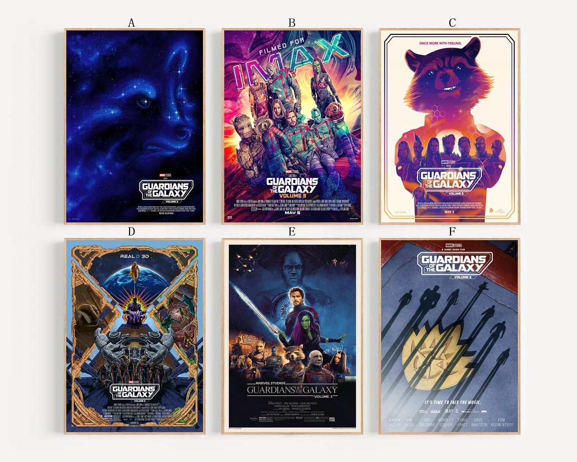  BigWigPrints Guardians of the Galaxy Vol. 3 Character Posters,  Set of 10 Wall Art Prints - Featuring Star-Lord, Gamora, Drax, Rocket,  Groot, Nebula, Mantis, Kraglin & Cosmo (8 x 10 each)