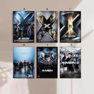 X-Men United und X-Men 2000 Movie Poster Leinwand Poster Schlafzimmer Kunst Ohne Rahmen 12x18''16x24''24x36''mehrere Wahl