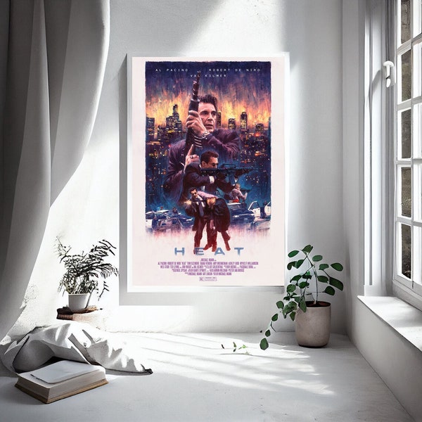 Heat 1995 Poster del film Tela Poster camera da letto arte Senza cornice 8x12''12x18''16x24''24x36''scelta multipla