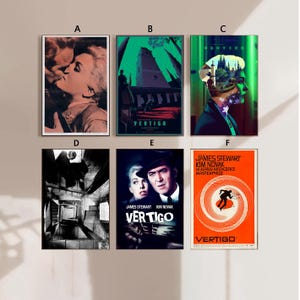 Vertigo Classic movie  film Movie Poster Canvas Poster bedroom art Without frame 8x12&#39;&#39;12x18&#39;&#39;16x24&#39;&#39;24x36&#39;&#39;multiple choice