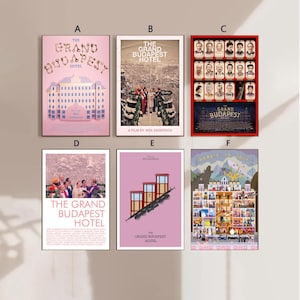 Póster de la película El Gran Hotel Budapest, póster en lienzo, arte para dormitorio, sin marco, 8 x 12 pulgadas, 12 x 18 pulgadas, 16 x 24 pulgadas, 24 x 36 pulgadas, opción múltiple