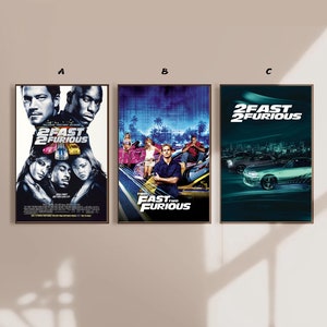 Poster del film Fast 2 Furious su tela, poster per camera da letto, senza cornice, 8x12'', 12x18'', 16x24'', 24x36'', scelta multipla