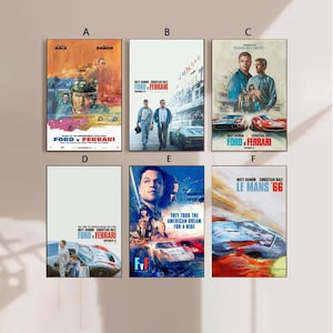 Ford v Ferrari Movie Poster Canvas Poster bedroom art Without frame 8x12&#39;&#39;12x18&#39;&#39;16x24&#39;&#39;24x36&#39;&#39;multiple choice