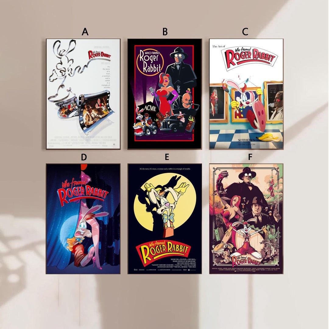 Who Framed Roger Rabbit Movie Poster Canvas Poster Bedroom Art Without ...