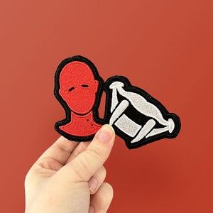 Bloodless and Happy Vampire Status Patches | Embroidered Iron-on Cosplay Patches Inspired by Astarion, Baldur&#39;s Gate 3