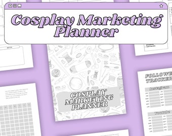 Cosplay Marketing Planner for Social Media | Printable PDF and PNG Planner