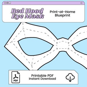 Red Hood Superhero Mask Printable Cosplay Blueprint