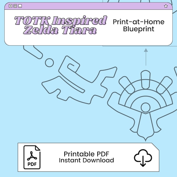 Zelda Tiara Printable Cosplay Blueprint | Inspired by Tearful Kingdom