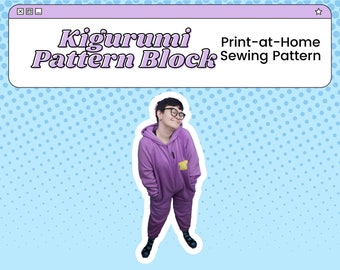 Customizable Kigurumi PDF Cosplay Pattern | Swappable Ears and Tails Included