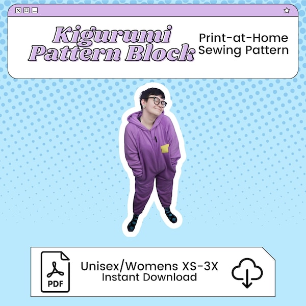 Customizable Kigurumi PDF Cosplay Pattern | Swappable Ears and Tails Included