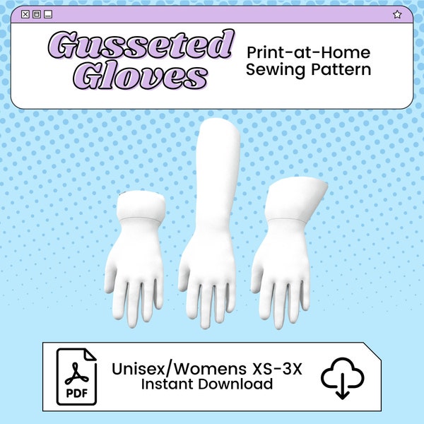 Gusseted Glove Cosplay Schnittmuster | Druckbare Nähblock