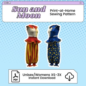 Sun and Moon PDF Cosplay Pattern | Five Nights at Freddy's Inspired Printable Costume Pattern