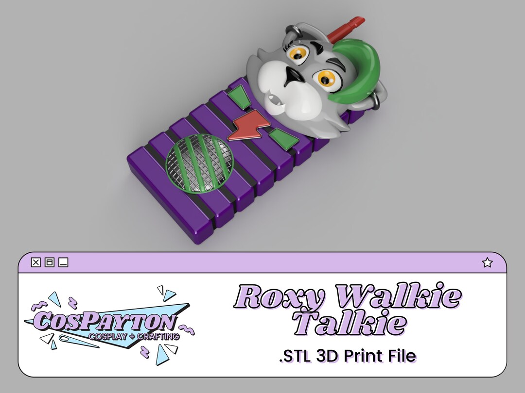 Roxy Walkie Talkie 3D Print STL File for Cosplay Inspired by FNAF Ruin