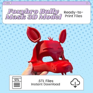 Foxy/Foxybro Mask 3D Print File Inspired by Five Nights at Freddy&#39;s | STL for Cosplay