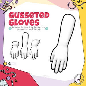 Aanpasbaar gevouwen handschoen cosplay-naaipatroon (digitale download)