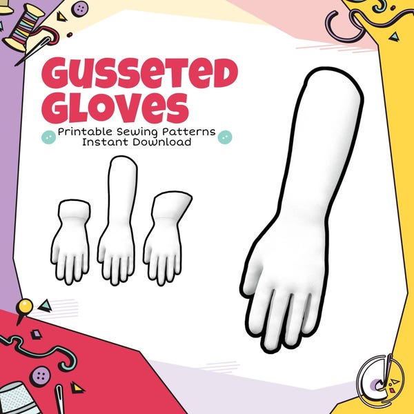 Customizable Gusseted Glove Cosplay Sewing Pattern (Digital Download)