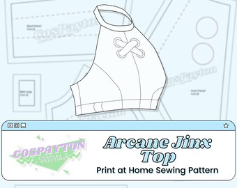 Jinx Shirt Print at Home Pattern from Arcane TV Show | Cosplay Pattern League of Legends