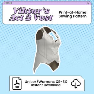 Viktor&#39;s Season 1 Act 2 Vest PDF Cosplay Pattern | Arcane Inspired Printable Costume