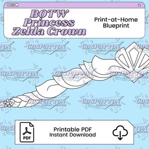 Projeto de Cosplay da Coroa Real da Princesa Zelda | PDF para impressão inspirado em BOTW