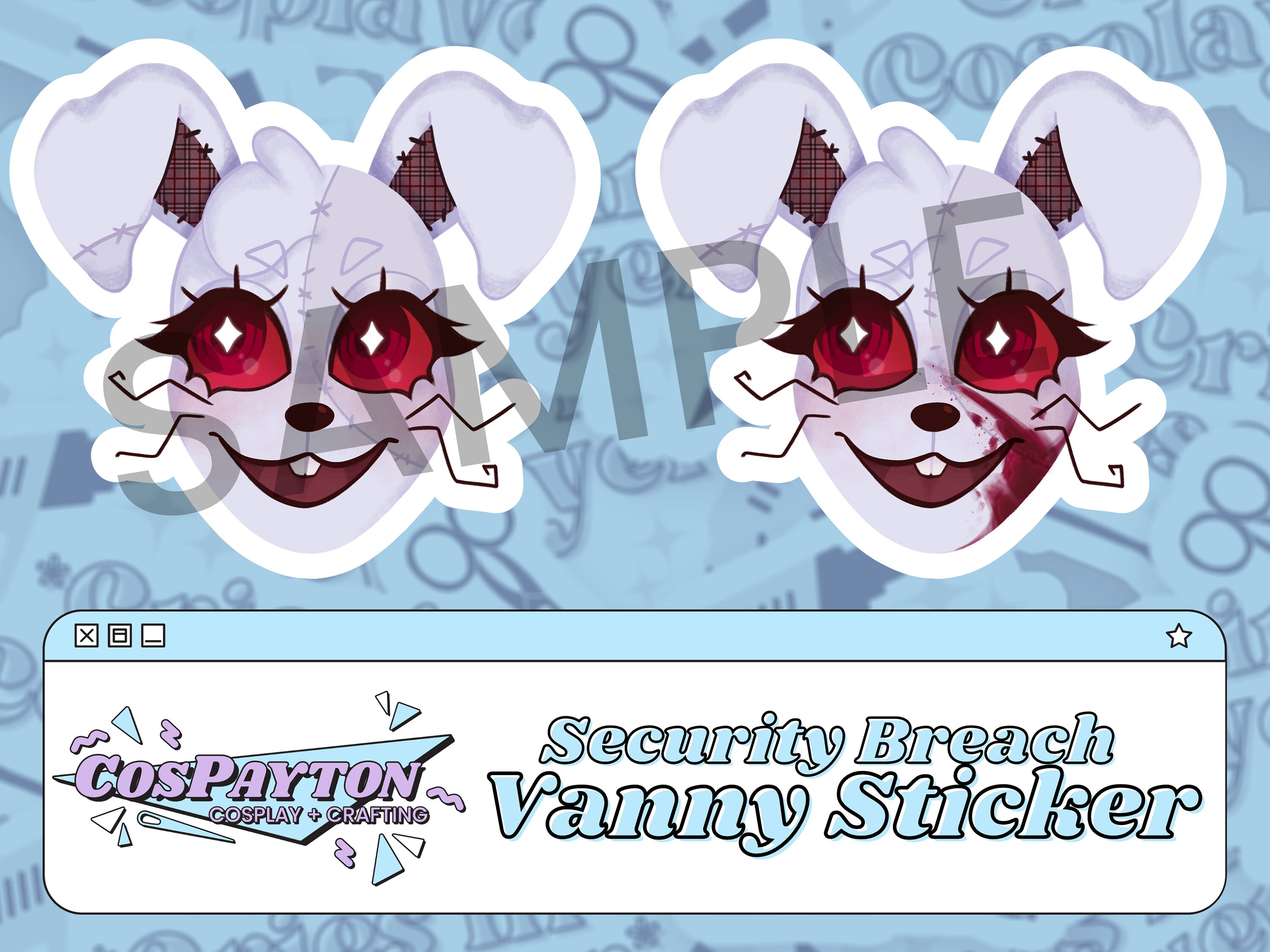 FNAF Earrings Glitchtrap and Vanny Bow Drop MTO - Portugal