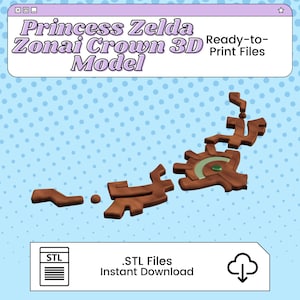 Princess Zelda Zonai Crown 3D Print File Inspired by The Tearful Kingdom | STL for Cosplay