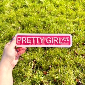 Pretty Girl Avenue Wall Sign | 3D Printed Collectable Hanging Art